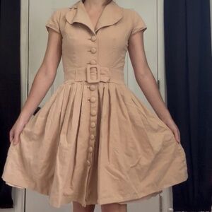 Tan Linen Dress